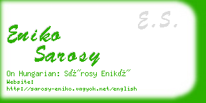 eniko sarosy business card